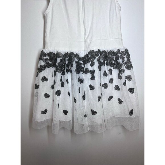 Mayoral White And Black Girls Dress 4 Party Birthday Hearts valentines - Picture 10 of 10